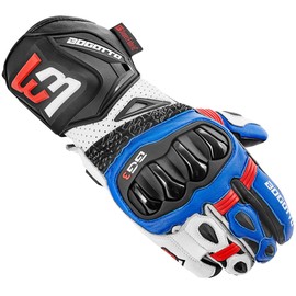 Bogotto Sugello Perforated Motorcycle Gloves (Blue/White/Red, S)