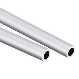 TA-VIGOR 2Pcs 6063 Aluminum Round Tube, 16mm OD 12mm ID 300mm Length Metal Seamless Straight Tubing Aluminum Pipe for Home Furnishing, Machinery, DIY Handicraft