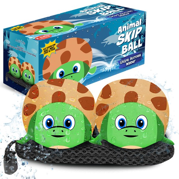 Animal Bouncing Balls (2 Pack), Turtle Toy for Children, Pool Games for Children, Water Toy for Toddlers 1-3 Years, Ages 2-4, Best Swimming Pool Toy Swimming Toy for Children 8-12 Years
