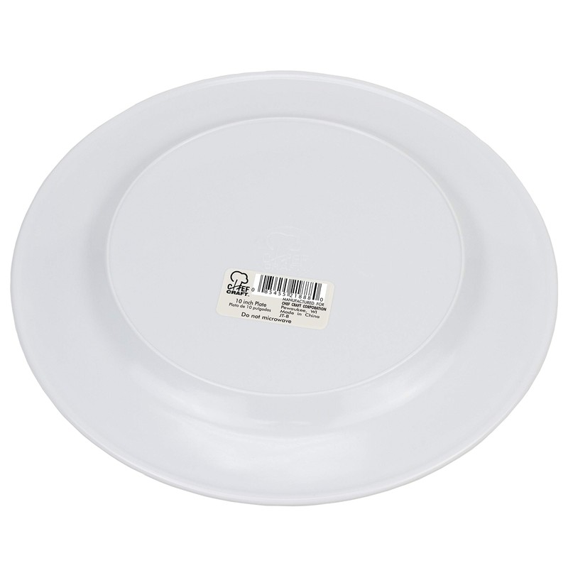 Chef Craft Classic Dinner Plate, 10", White