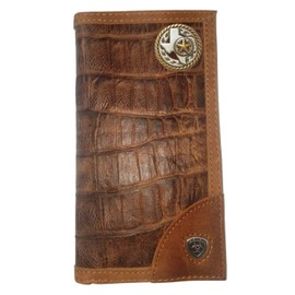Custom Ariat Texas Rope and Star Long Gator Print Leather Wallet