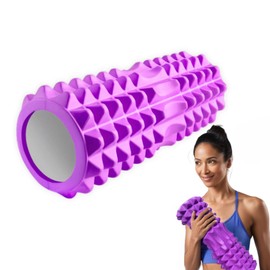 Fascia Roller with 3D Texture Massage, Foam Roller, Massage Roller for Legs, Back, Arms, 30 x 8 cm, Fascia Roller Spine for Releasing Muscle Tension, Foam Roller for Therapy, Fitness, Purple