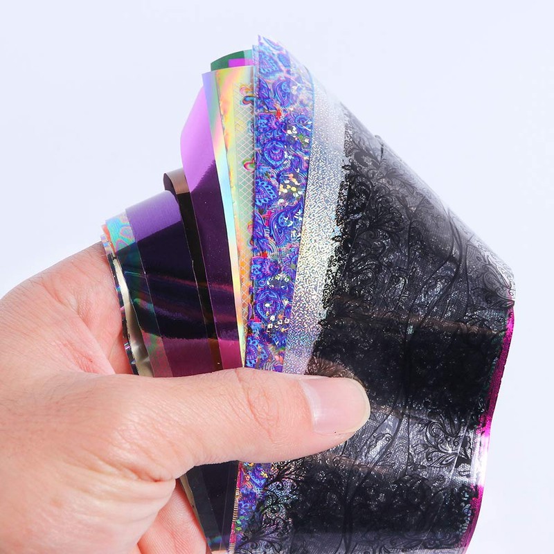 50 Stickers Nail Foil Lace Cherry Blossom Spring Starry Sky