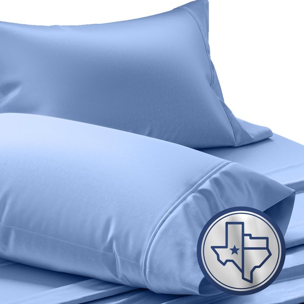 TEXAS LINEN CO. 100% Egyptian Cotton Standard/Queen Size Pillow Cases
