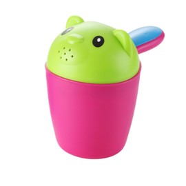 Teogneot Hair Washing Cup, Baby Hair Washing Aid Hair Washing Cup Bath Cup Shampoo Washing Cup Waterfall Rinser Bath Cup (Rose Red)