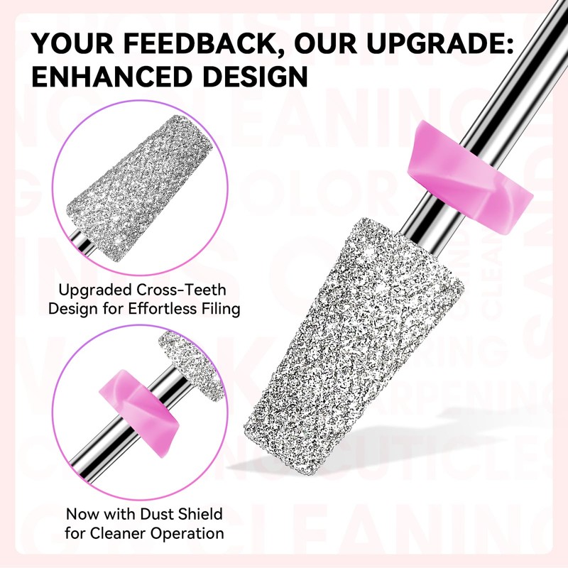 Makartt Nail Drill Bits:10Pcs Dimond Sanding Bit Sets for Nail