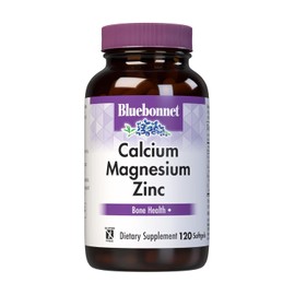 Bluebonnet Nutricin Calcio Magnesio Zinc Plus Vitamina D3, 1000 mg de Calcio, 500 mg de Magnesio y 15 mg de Zinc, 400UI de Vitamina D3, Para Huesos...