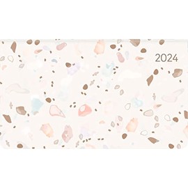 Ladytimer Pad Terrazzo 2024 - Pocket Calendar 15.6 x 9 cm - Tiles - Weekly - 128 Pages - Note Book - Alpha Edition
