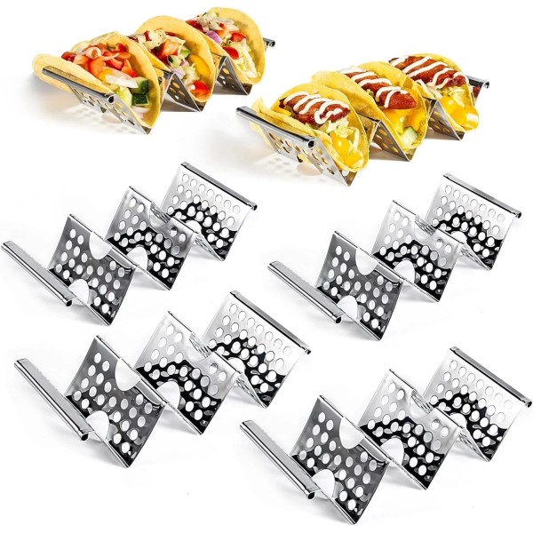 Unbranded Taco Holders Set of 6, Stainless Steel Holder Stand,