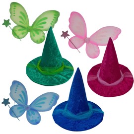 Sleeping Beauty Good Fairy Hats (Set of 3 - Flora Pink, Merryweather Blue, and Fauna Green) (Hats, Wings, and Wands)