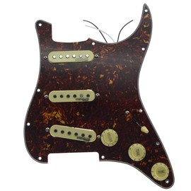 KAISH Vintage Tortoise Loaded Electric Guitar Pickguard Prewired Pickguard with Wilkinson Pickups for USA/Mexico FD Stratocaster