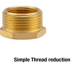 GARDENA Brass Reducer: Brass Fitting to The Pipe joint with quick coupling, 47.9 mm (G 1 1/2 ") - AG / 42 mm (1 1/4") - IG (7273-20)
