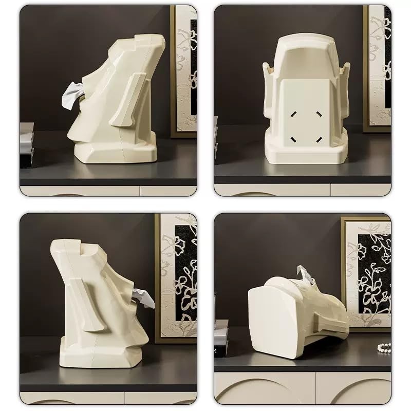 Xuirihusi Moai Tissue Box Holder with Headphone Holder, Suitable for