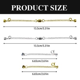 8Pcs Magnetic Bracelet Clasps and Closures Jewelry Clasps Converters for Bracelet Necklaces Anklet Chain Gold and Silver