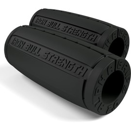 Iron Bull Strength Alpha Grips 2.0" de diámetro - 1 par - Extreme Arm Blaster - Asas gruesas ergonómicas - Las mejores asas de entrenamiento para barra de grasa (gris)