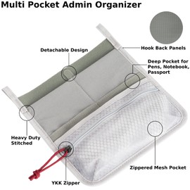 Multi Pocket Admin Organizer for Backpack, Hook and Loop Pouch Mesh Zipper Pouch, Tactical Backpack Organizer Insert for Men & Women, EDC Tool Kits for Outdoor Travel - Tactical Bag Accessories