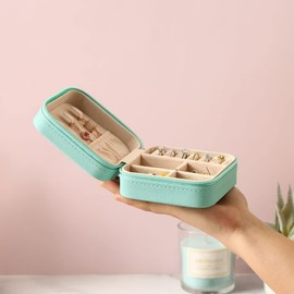 ZPROW Travel Jewelry Case, Mini Portable Jewelry Travel Boxes, Small Jewelry Organizer for Rings, Earrings, Pendants, Watches, Necklaces, Lipsticks