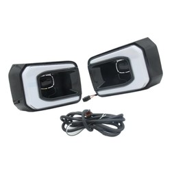 Riloer DRL Driving Fog Lamp with Amber Dynamic Sequential Turn Signal, Compatible with Toyota 2020-2022 Hilux Rocco, Front Daytime Running White LED Light