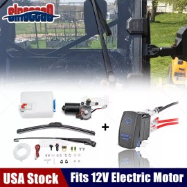 sinocea0 For Polaris General 1000 XP 4 12V Electric Wiper Motor Kit + Wiper Rocker Switch