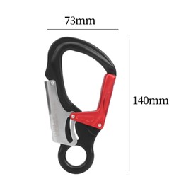 GUOOL Double Locking Snap Hook Carabiner Clip Durable 35kN Strength High Strength Aluminum Alloy Spring Snap Hook for Rock Climbing, Black