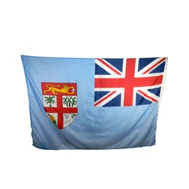 Fiji Flag - Durable All Weather Nylon with Canvas Header & Brass Grommets - Proudly Made in The USA (3x5')