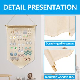 3 PCS Canvas Banners Wall Hanging Brooch Jewelry Storage Case Stand Enamel Pin Display, Sublimation blank Banner,Holder Earrings Necklace Pin Collection Organizer
