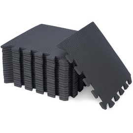 bimiti Puzzle Exercise Mat with 18 Tiles Exercise Floor Mat Foam Pads Interlocking Foam Gym Mats 12'' x 12'' EVA Foam Floor Tiles Foam Interlocking Rubber Flooring Mats for Workout Gym Equipment