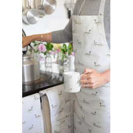 Sophie Allport - Hare Unisex Adult Kitchen Apron, 100% Cotton, Adjustable Neck Strap and Front Pocket