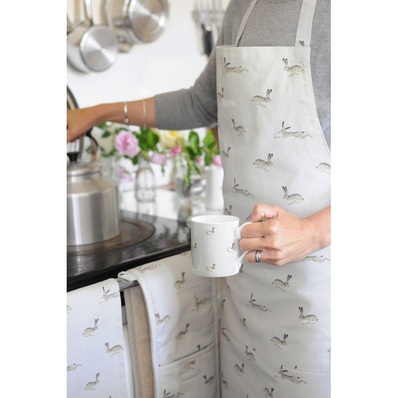 Sophie Allport - Hare Unisex Adult Kitchen Apron, 100% Cotton,
