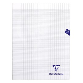 Clairefontaine Mimesys 393361C Exercise Book DIN A4+ 24 x 32 cm 48 Sheets 90 g French Ruling Polypropylene Cover Stapled Transparent Pack of 1