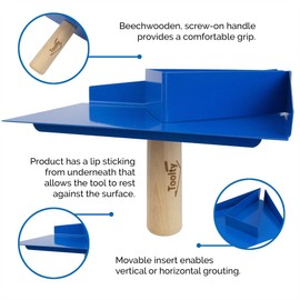 Toolty Mortar Holder with Wooden Handle Powder Coated for Masonry and Finishing Work for Pointing, Bricklaying, Jointing - Hawk DIY TLTY-4900
