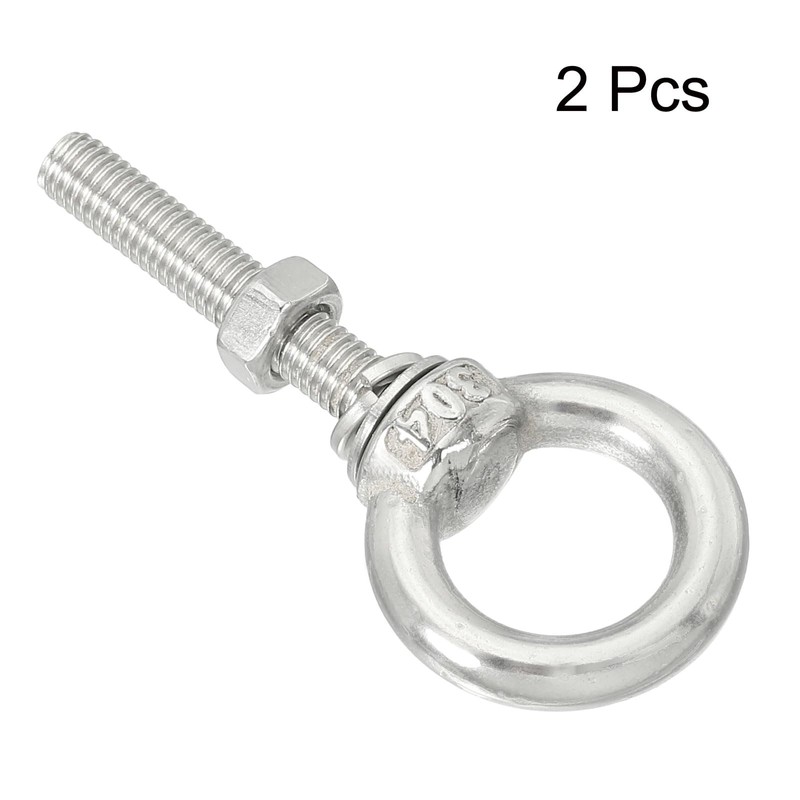 sourcing map M5 3/16"x1.18" Stainless Steel Eye Bolts Threaded Screw