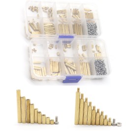 binifiMux 540Pcs M2 Copper Brass Round Standoff Spacers Screw Nuts Assortment Kit,Male Female, 304 Stainless Steel Machine Screws Nuts