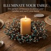 Quixem 15 Inch Rustic Teal Cream Pip Berry Candle Ring