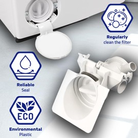 Washing Machine Pump Filter with the Original Code 481248058105 C00314625 for Whirlpool for Bauknecht for Indesit for Ariston - Warranty 10 Years - MONTERAL