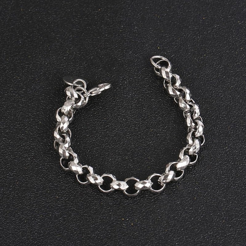 ULLMYYL Unisex Stainless Titanium Steel Chain Bracelet for Men Women