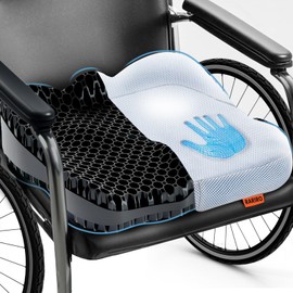 Gel Wheelchair Seat Cushion for Pressure Relief, Non-Skid Wheelchair Seat Cushions for Adults, Gel Cushion for Wheelchair, Gel Seat Cushion for Long Sitting, Cooling Seat Cushions for Office Chairs