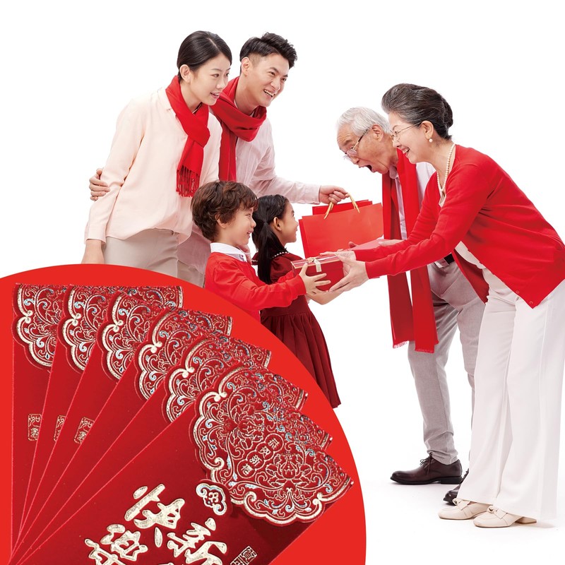 Chinese New Year Red Envelopes,6Pcs Reds Envelope Snake 2026 Lunar