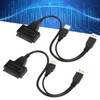 2Pcs Convert Cable USB 2.0 SATA 7 15Pin Adapter for