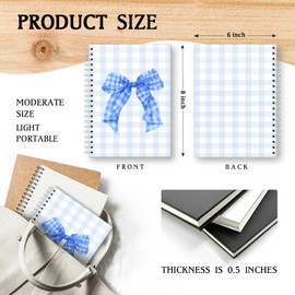 XKZGSZB Trendy Blue Bow Spiral Notebook,Trendy Girly Style Spiral Notebooks，Aesthetic Journal Notebooks，School Note Taking Work Notebook, For Teen Girls Women School Student Teacher