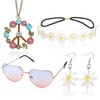 Dicunoy 5 PCS Hippie Costume Accessories, 70s Hippie Costume Set,
