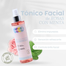 Vemare Cosmetics Tónico Facial Rosas Con Menta Para Piel Grasa 250 ml