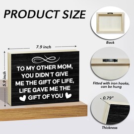 To My Other Mom Gifts from Daughter Son, Mom Mother Mama Birthday Gifts Appreciation Thank You Thanksgiving Gifts for Stepmom Foster Mom, Wall Art Wood Hanging Sign Home Decor Bedroom Decoration -47