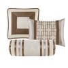 SVRCK 7 Piece Comforter Set Neutral Colorblock Design, Taupe/Brown Queen