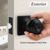 Probrico Black Privacy Door Knobs, Bathroom/Bedroom Square Door Knobs with