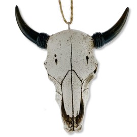 Cow Skull Ornament - Bull Head Ox Head Longhorn Christmas Decoration