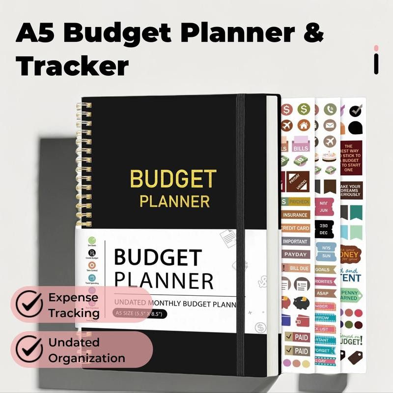 Budget Planner, A5 Budget Planner with Expense Tracker Notebook, Undated