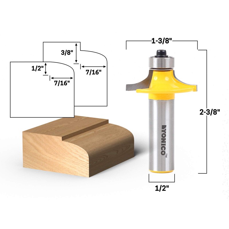 YONICO Router Bits Table Edge Thumbnail 1-3/8-Inch Diameter Thumbnail 1/2-Inch