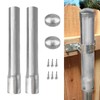 GRELWT 2 Pack 2-3/8" OD Metal Post Extender, 18" Fence