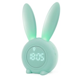 Homealexa Children's Light Alarm Clock, Cute Rabbit, Wake Up, Creative Bedside Lamp, Snooze Function, Timed Night Light, Children's Day Gift for Children, Girls